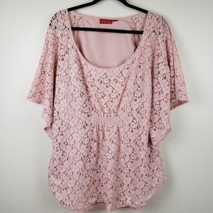 Elle Pink Lace with Butterfly Sleeves Size 1x